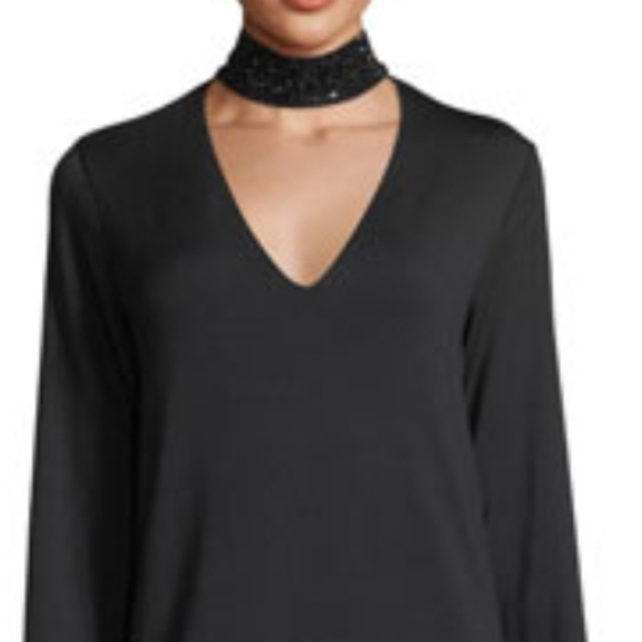 BAILEY 44 Black V Neck Choker Sweater - Picture 2 of 9